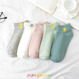 Tất cotton thoáng khí họa tiết thời tiết ngọt ngào xinh xắn thoải mái cho nữ