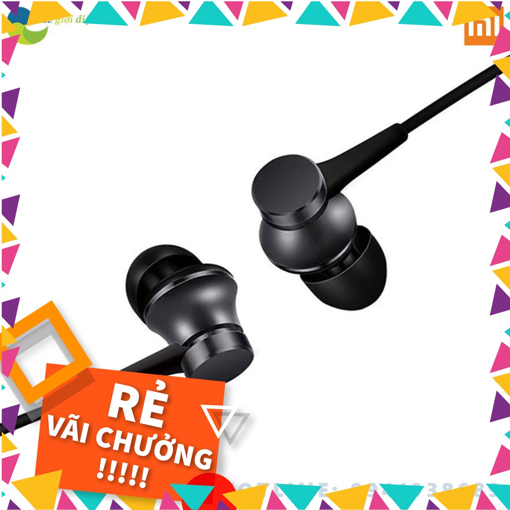 [SALE] Tai nghe xiaomi piston lite 2017 black dây 1.1m có jack 3.5mm có mic vỏ nhôm nguyên khối màu ngẫu nhiên - BH 6 th