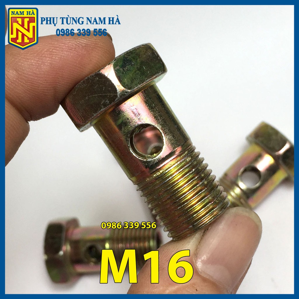 Ốc dây dẫn dầu M16 cho ô tô, máy xúc máy ủi máy công trình