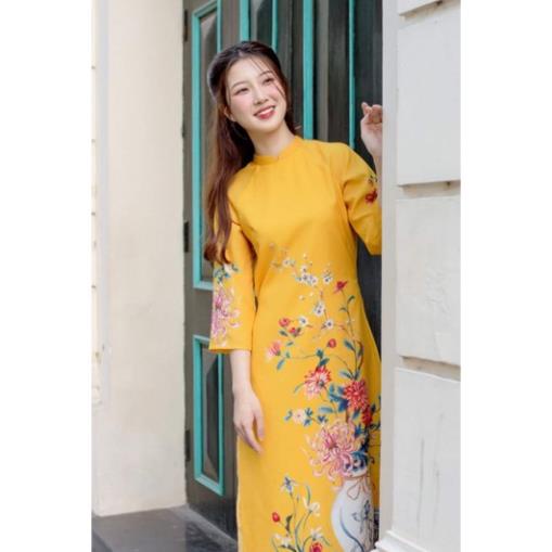 ��Áo dài cách tân tơ óng 4 tà cao cấp mới đẹp mềm mại áo dài đẹp giá rẻ 8