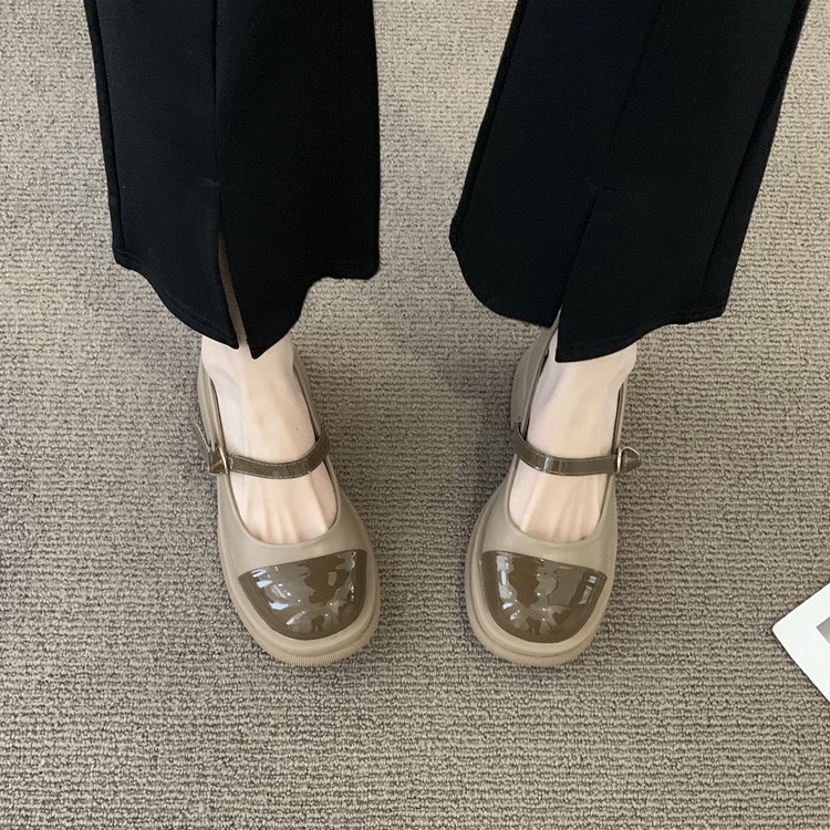 Giày búp bê dây cài đế cao 3p, giày nữ dáng lolita đáng yêu quai ngang dễ phối đồ