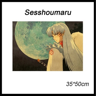 Giấy dán tường dùng cho trang trí nội thất hình inuyasha 'sesshoumaru' anime kích thước 35x50cm
