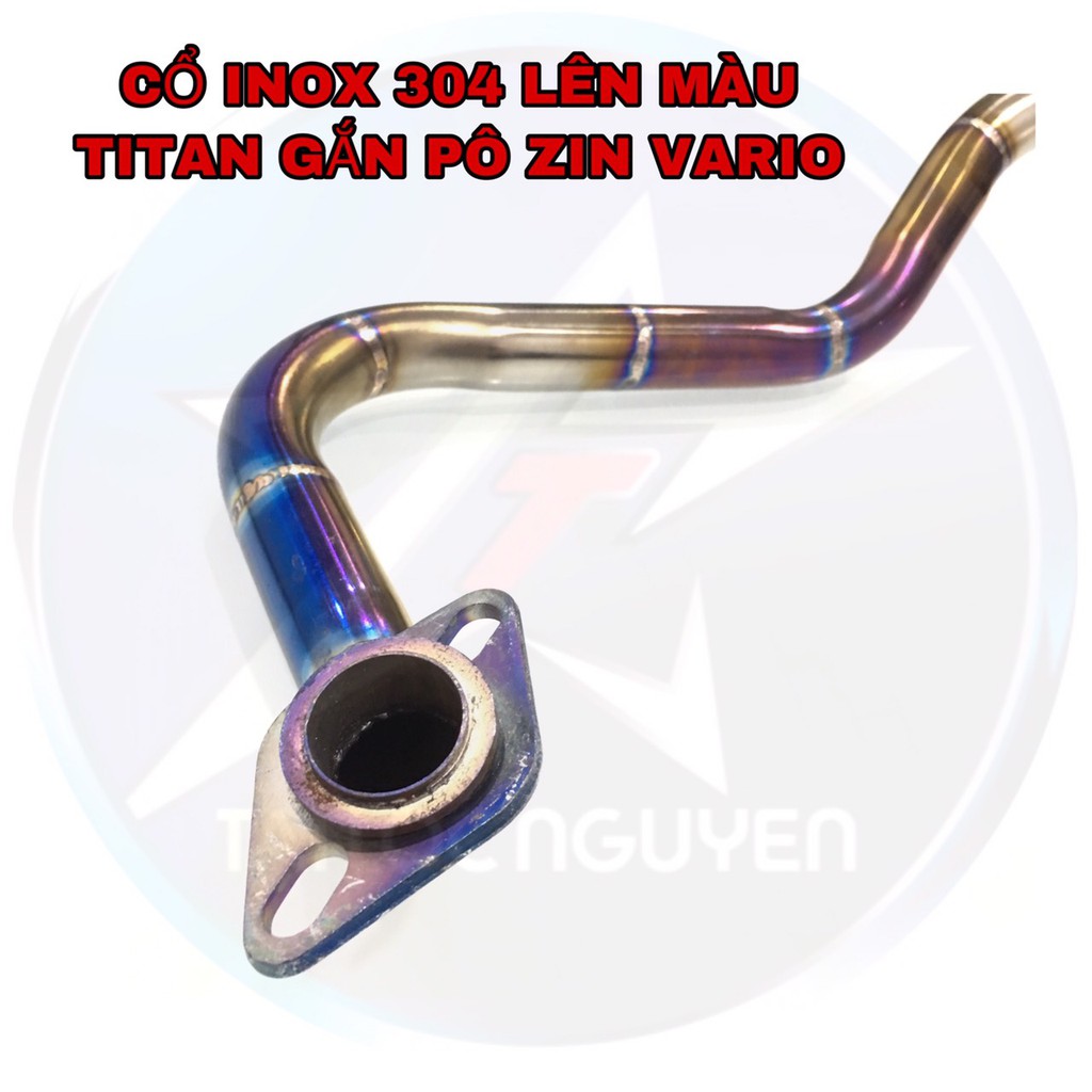 CỔ PÔ INOX 304 LÊN MÀU TITAN GẮN PÔ ZIN CHO EX150 VÀ HONDA WINNER/VARIO