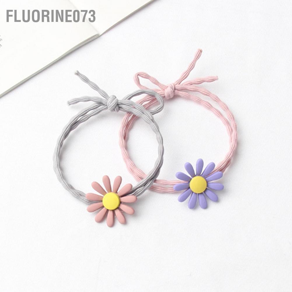 Thun cột tóc Fluorine073 đính hoa cúc thích hợp đi học/ làm việc ở văn phòng dễ thương xinh xắn