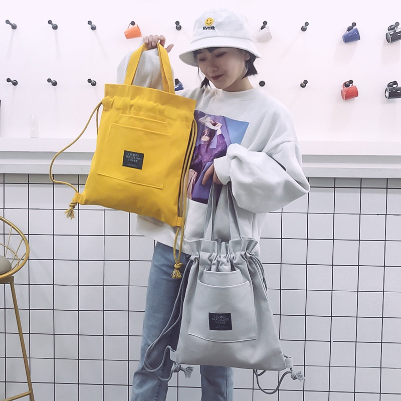 Túi tote bag đeo vai vải canvas nữ CHEN dây rút dùng đi chơi đi học giá rẻ đẹp TX35