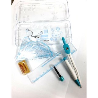 (hộp nhựa) Bộ eke - thước kẻ - compa 9001