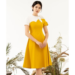 Đầm Luxury Xòe Nơ Cổ Lệch Nữ DIDO