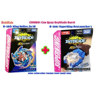 Combo: Con Quay Beyblade Burst Superking B-160 King Helios.Zn 1B + B-166 Launcher L (TRÁI) TAKARA TOMY (Hàng có sẵn)
