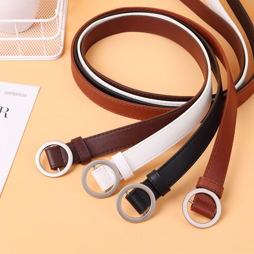 Thắt Lưng Da Phối Quần Jean Thời Trang Cho Nữ|Khóa Tròn Chuyên Dụng Chất Lượng Cao