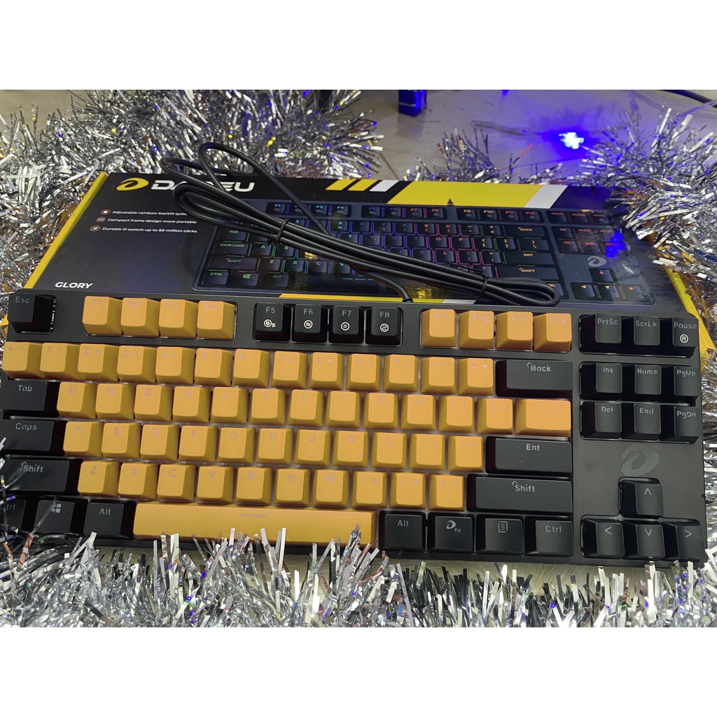 [Mã 44ELSALE2 giảm 7% đơn 300K] Bàn phím cơ Dareu EK87- Đèn led raibown - Mix keycap - Bảo hành 24 tháng - Lỗi 1 đổi 1