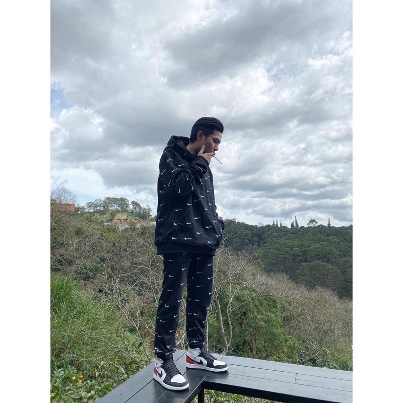 Áo Hoodie Swoosh Full Logo Thêu Hot Trend 2021