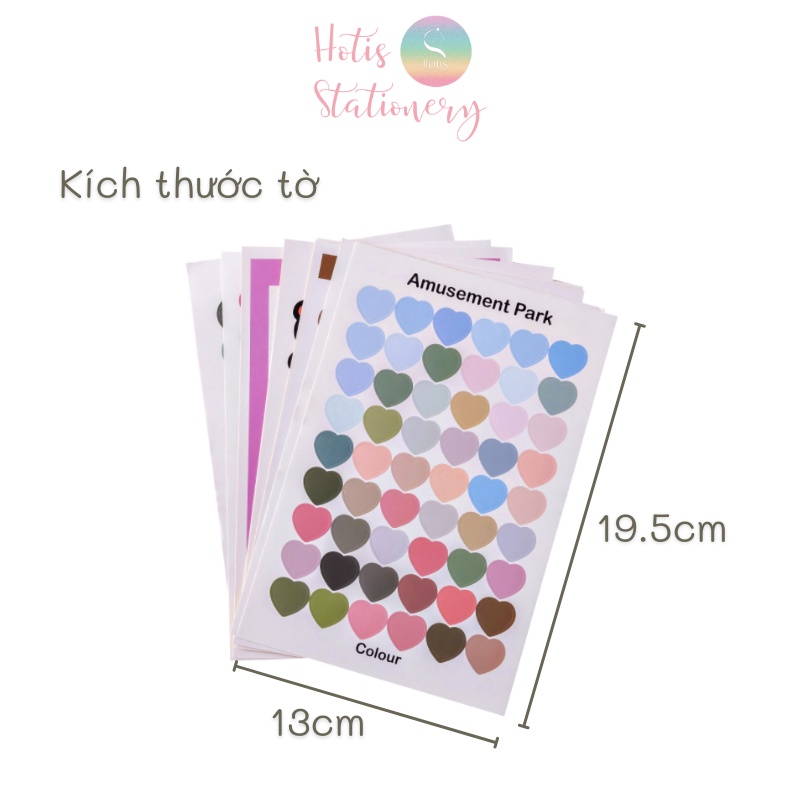 [HOTIS] Sticker chấm tròn, sao, tim đa dạng