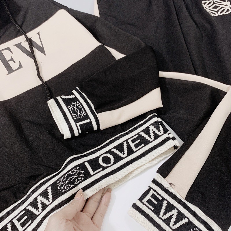 BÁN SỈ BỘ ĐEN PHỐI BE LOVEW BO CHUN CHỮ CHO NỮ BN27 | BigBuy360 - bigbuy360.vn