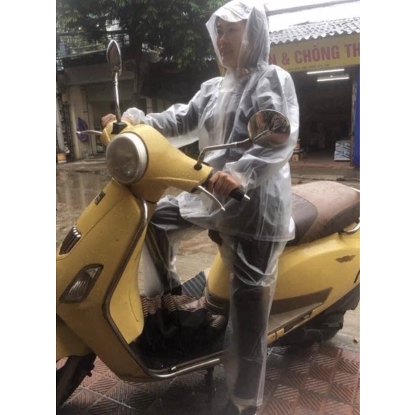 Bộ quần áo mưa siêu dai trong suốt loại dày