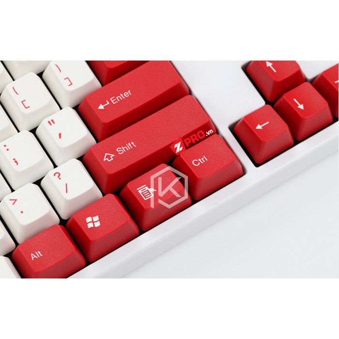 Bộ Keycap TaiHao 104 phím Trắng Xanh Đỏ