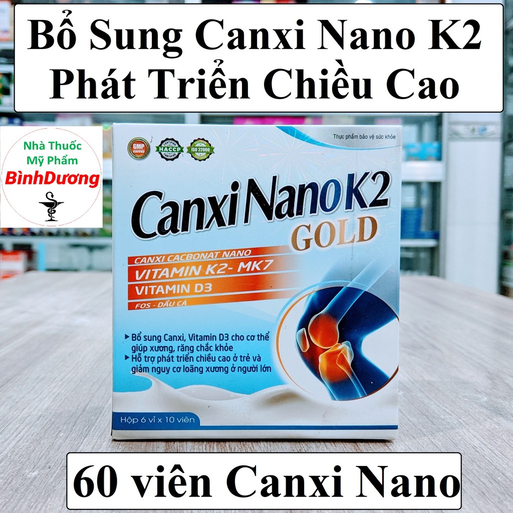 Bổ sung Canxi Phát Triển Chiều Cao 🏀 CHÍNH HÃNG 🏀 Canxi Nano K2 Gold