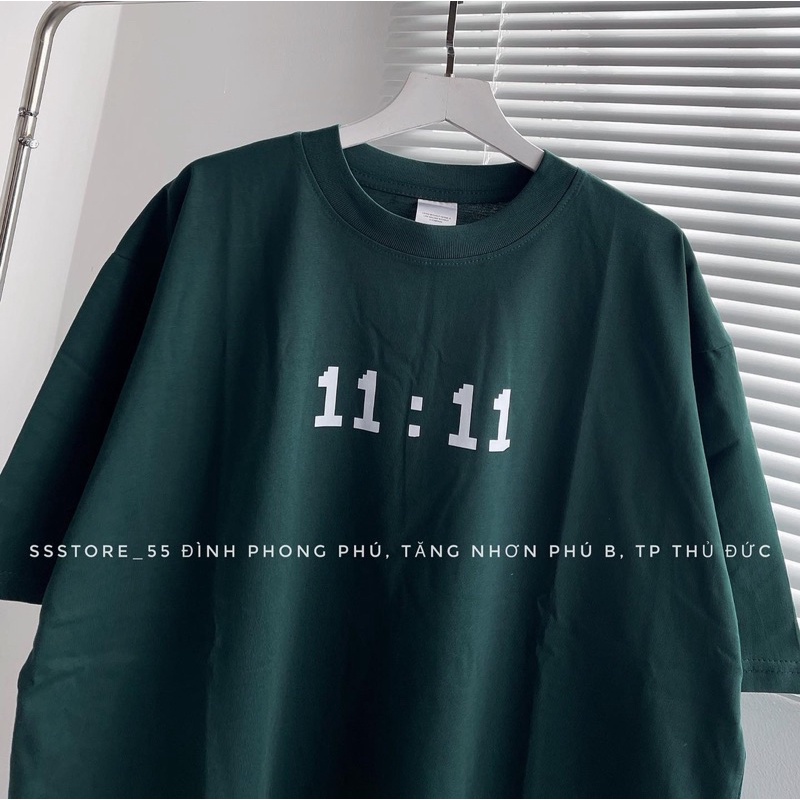 Áo thun tay lỡ 11.11 màu xanh cổ vịt hottrend CoolZ phông Unisex nam nữ Cotton oversize form rộng phong cách