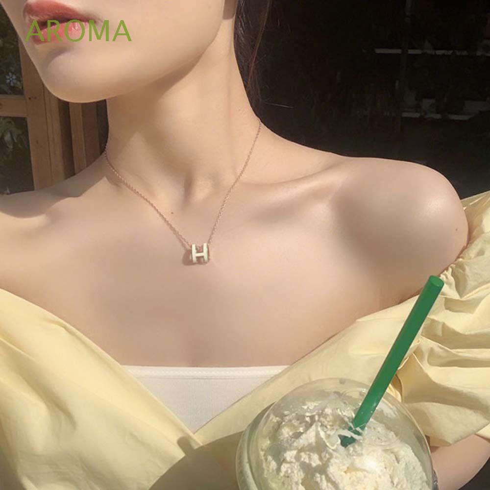 Vòng cổ Choker Bằng Thép Titan Mặt Chữ H Thời Trang Hàn Quốc Cho Nữ