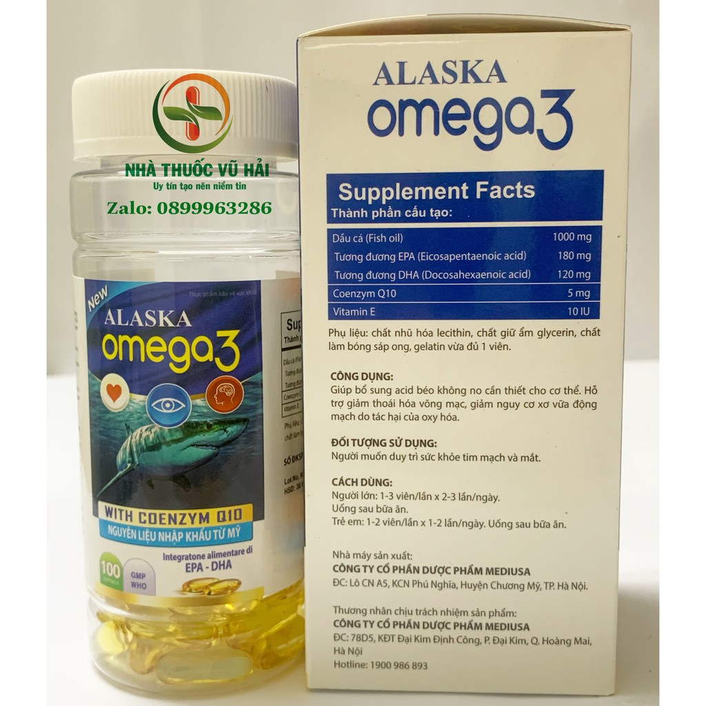 Viên dầu cá Omega 3 Nature Life Bổ não, sáng mắt, khỏe tim mạch - Hộp 100 viên