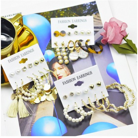 Set khuyên tai 11 kiểu dáng phong cách Hàn Quốc