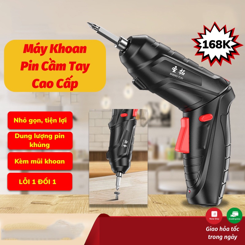Máy Khoan Pin Máy Khoan Cầm Tay Kèm Đầu Khoan Cao Cấp Tiện Lợi SUN.Z