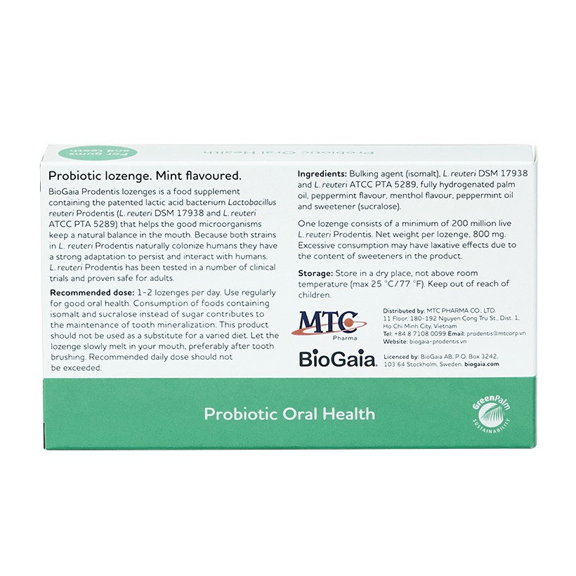 Sỉ & Lẻ: Men vi sinh NHA KHOA Thụy Điển cải thiện tình trạng răng miệng và tiêu hóa đường ruột BioGaia Prodentis