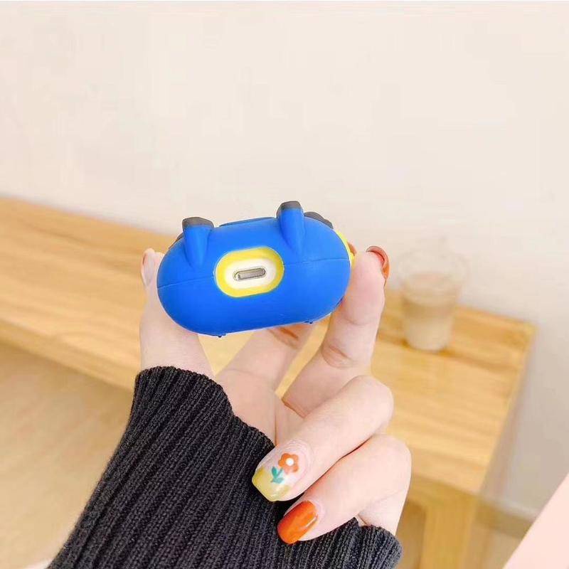 Vỏ bảo vệ hộp sạc tai nghe Airpods 2 bằng silicon hình quả chuối 3D chống sốc chống bụi kèm dây đeo