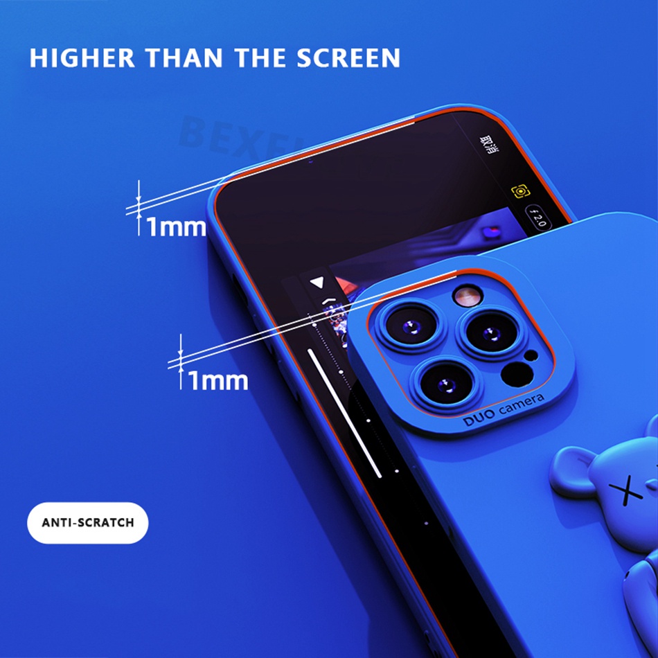 Ốp Điện Thoại Silicon Mềm Có Giá Đỡ Hình Vuông Cho iPhone 13 12 11 Pro MAX Mini X XR XS MAX 7 8 Plus SE 2020 2022