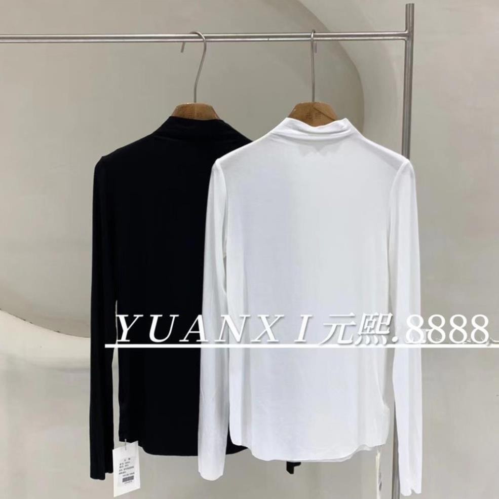 Áo phông nữ dài tay có cổ bán cao Modal mỏng thu đông 8888 yuanxi ྇ ྇ ་