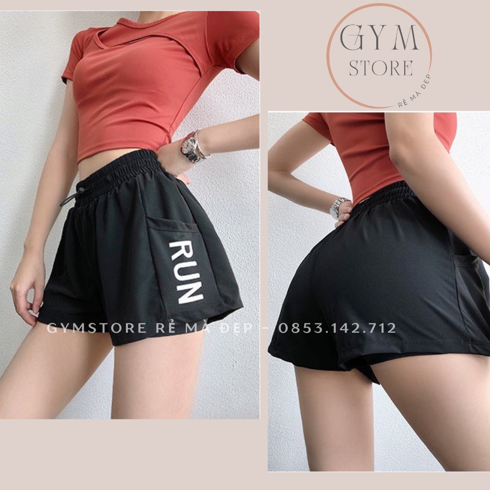 Quần Đùi Ngắn Biker Short 2 Lớp Thể Thao Nữ Tập Gym Yoga Nữ Boxer có túi 𝑮𝒀𝑴𝑺𝑻𝑶𝑹𝑬 285