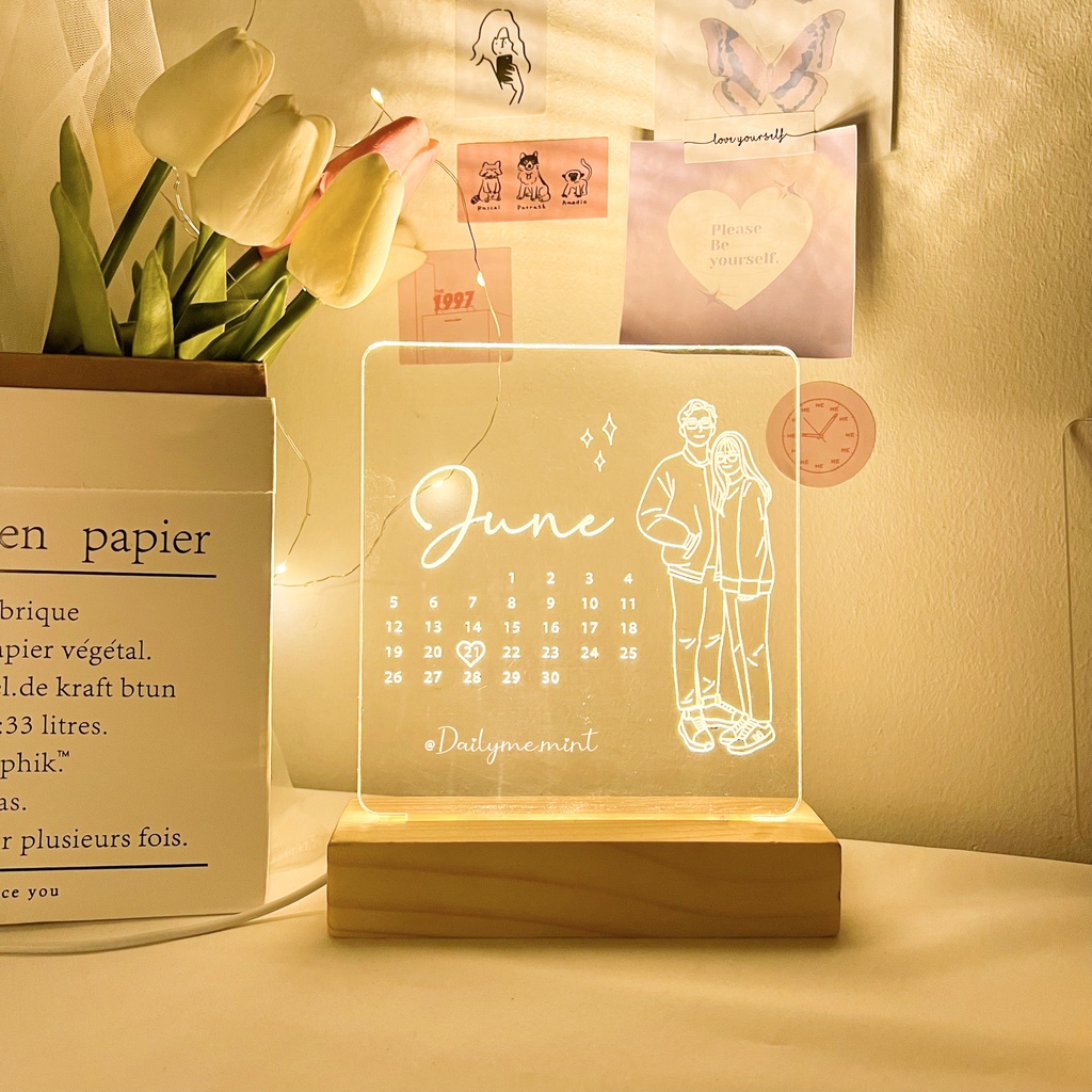 Đèn Ngủ Led 3D Đế Gỗ Khắc Theo Yêu Cầu - Dailyme.mint | BigBuy360 - bigbuy360.vn