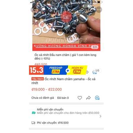 Ốc xả nhớt nam châm cho xe Honda và yamaha , ốc xả dầu nam châm