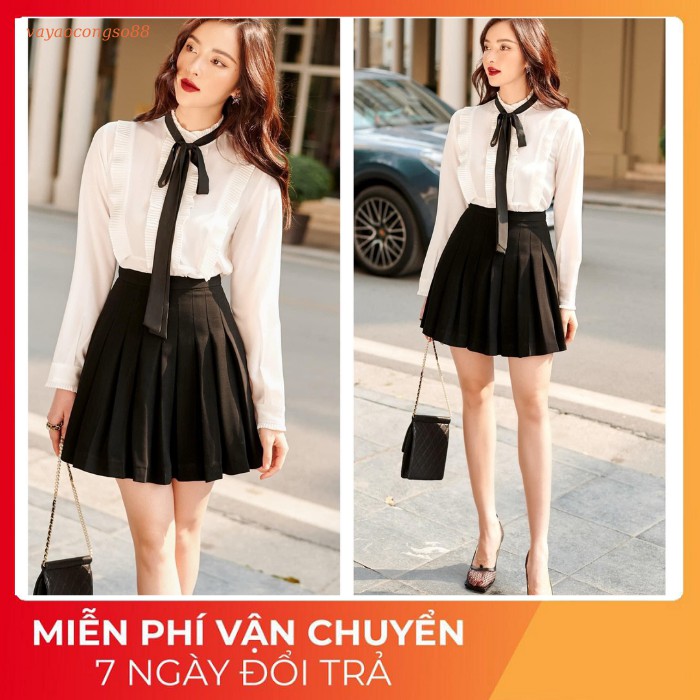 Chân Váy Xếp Ly Xòe Ulzzang Dáng Ngắn Siêu hottt