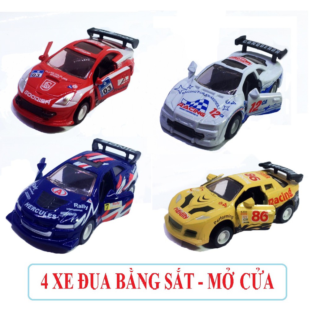 SET 4 XE ĐUA MỞ CỬA BẰNG SẮT
