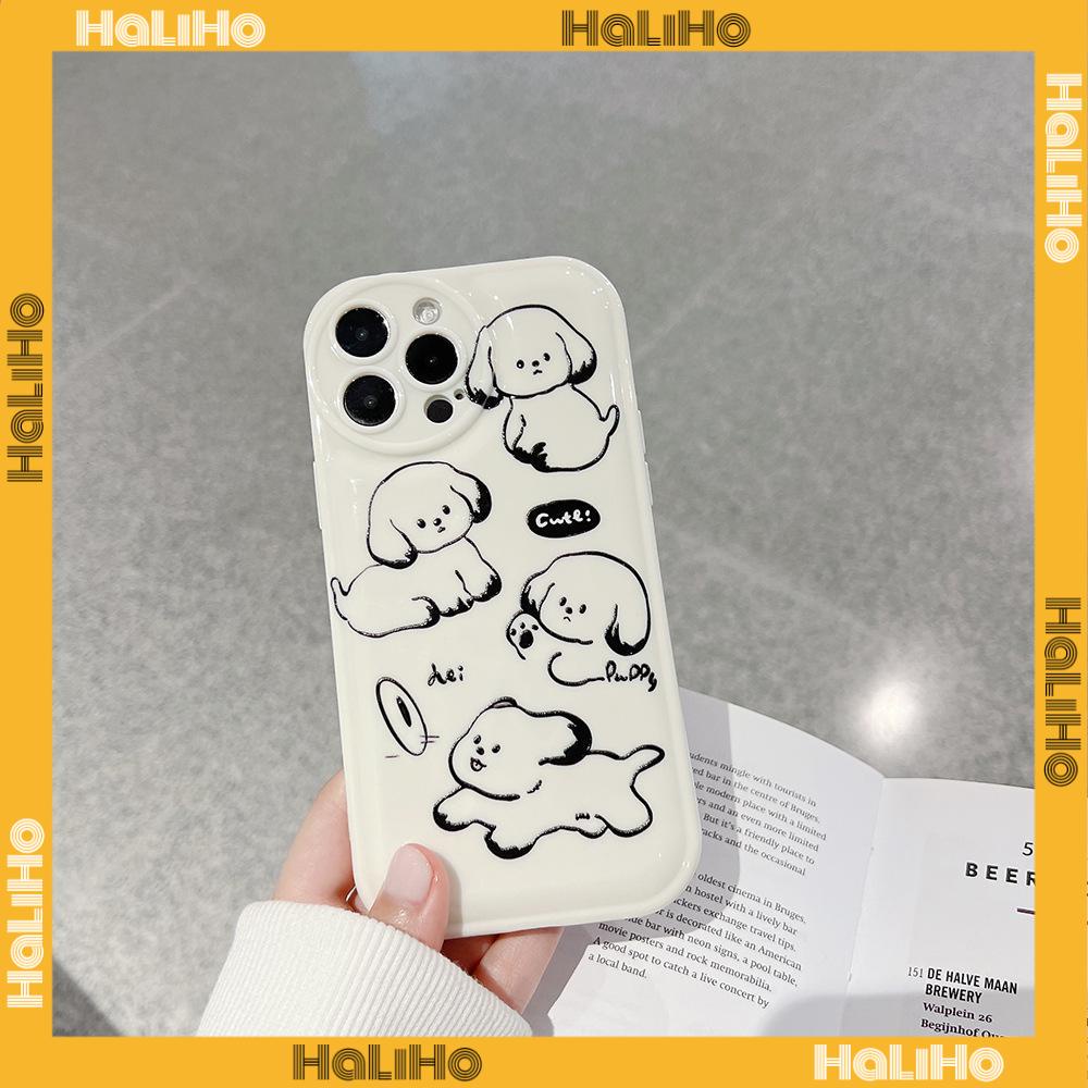 iPhone Case Silicone Soft Case TPU Airbag Shockproof Protection Camera Full Coverage Puppy Cute Cartoon Compatible For iPhone 11 Pro Max 13 Pro Max 12 Pro Max 7Plus xr XS Max