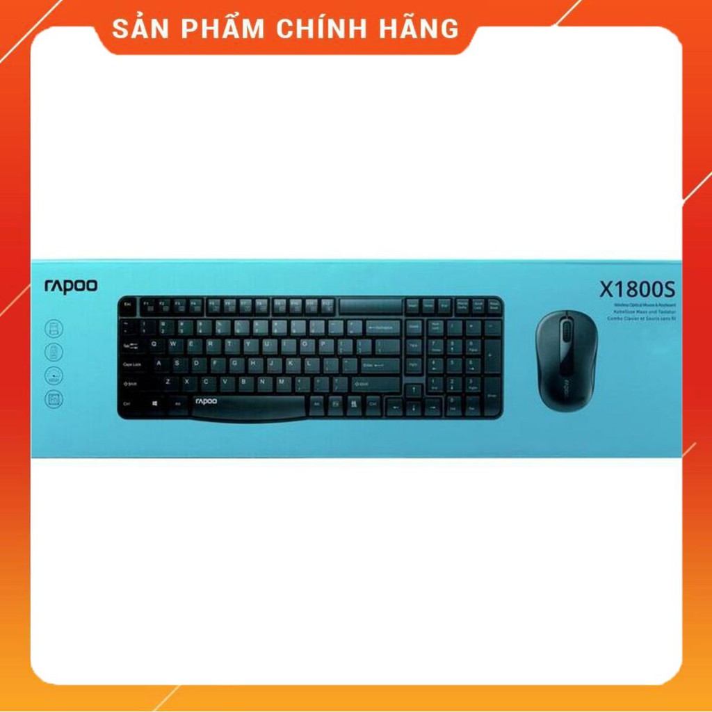 Bộ bàn phím chuột không dây Rapoo X1800S USB-Wireless