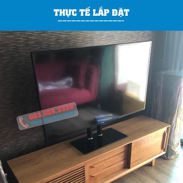 Chân Đế Tivi Đa Năng 40 - 65 Inch DZ65 - Thiết Kế 2 Trụ - Chân Tivi Đặt Bàn Mặt Kính Cường Lực - Sang Trọng - Cao Cấp