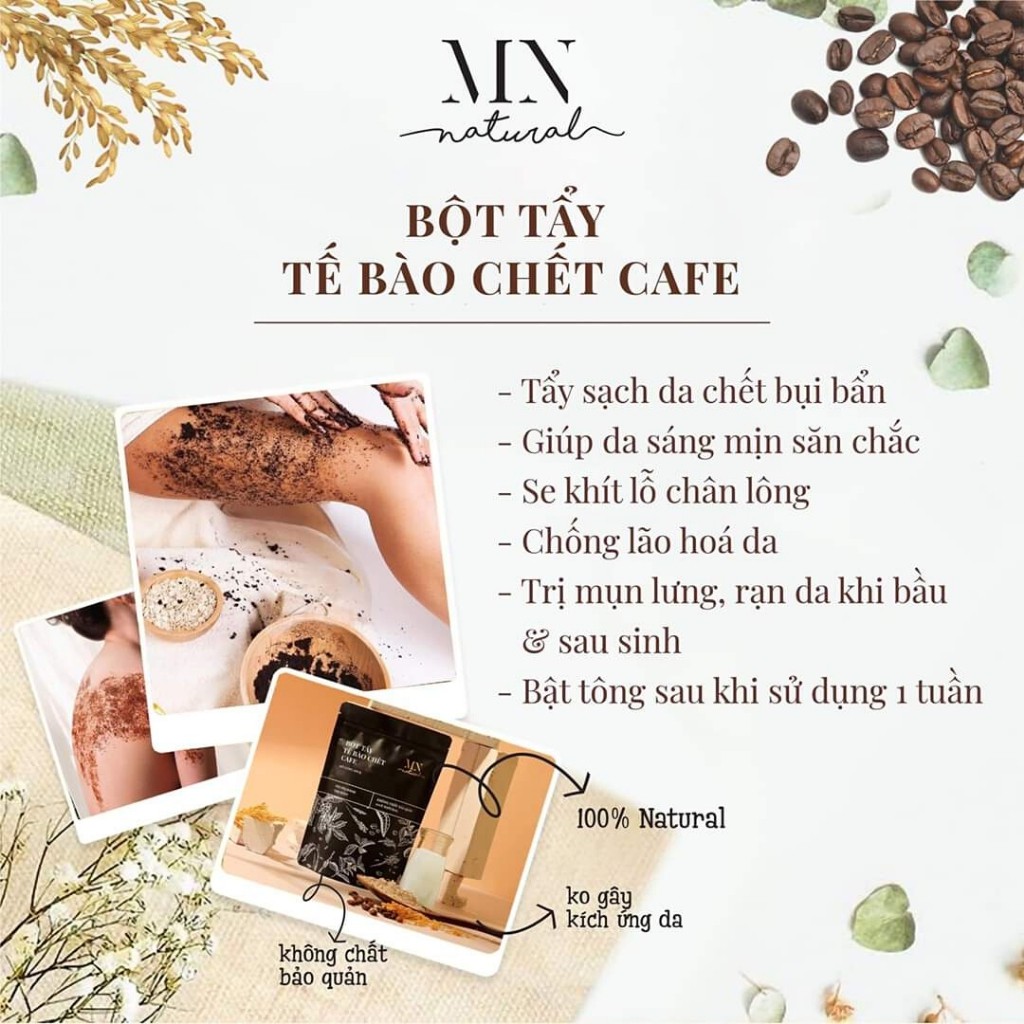 Bột Tẩy Tế Bào Chết Cafe MN Natural 💕 Dùng cho Face & Body 💕 KL 200gr - Handmade | BigBuy360 - bigbuy360.vn