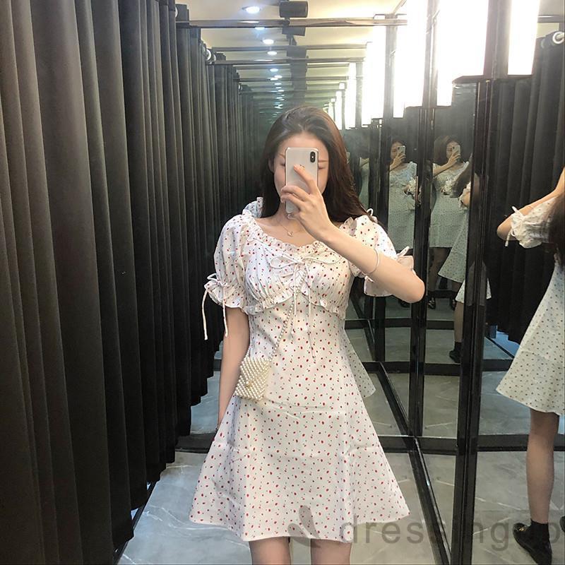 Đầm Nữ Tay Ngắn Họa Tiết Hoa Thanh Lịch Xinh Xắn | BigBuy360 - bigbuy360.vn