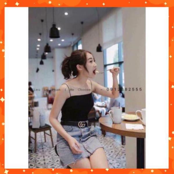 Áo 2 dây nữ chất cotton co dãn 4 chiều