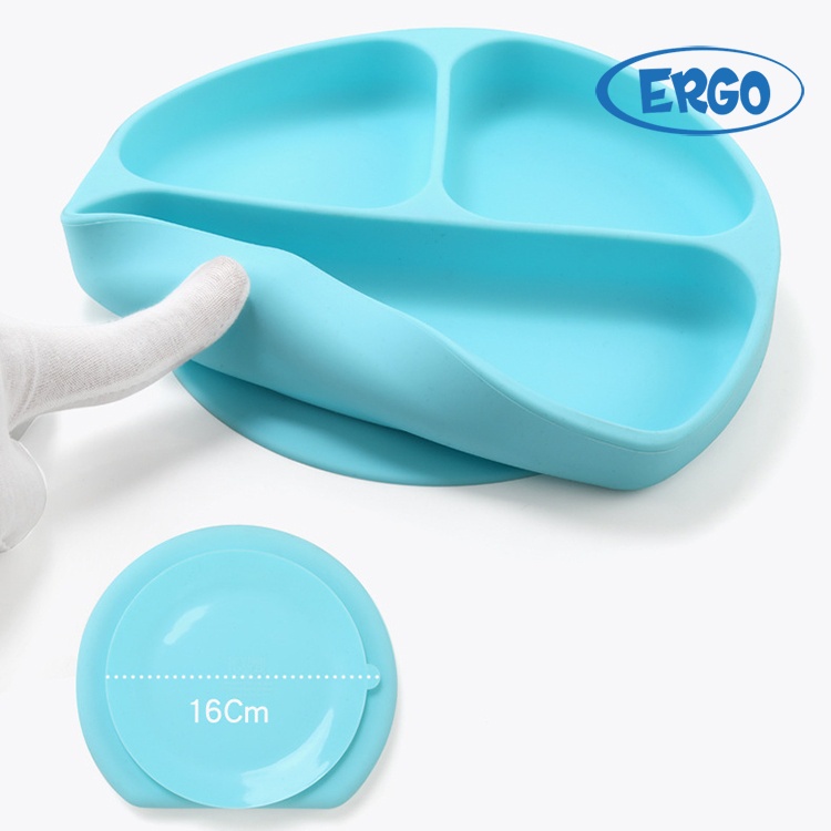 Khay ăn dặm silicone kèm đế hút chống lật