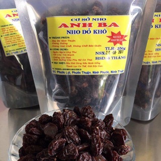 Nho khô Ninh Thuận thương hiệu ANH BA 500g