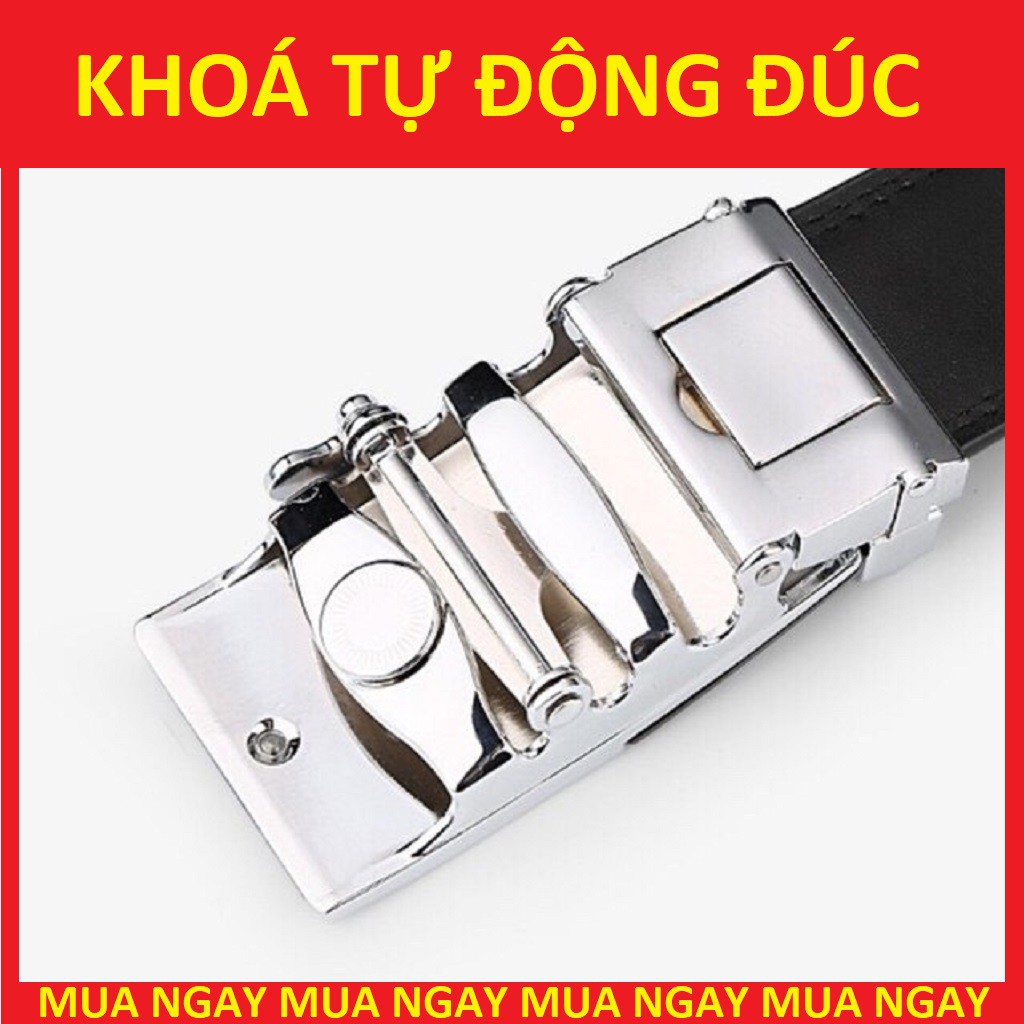 Thắt Lưng Nam Đẹp - Thắt Lưng Da Nam Cao Cấp Khóa Tự Động Dây Nịt Da Bò 100% Chính Hãng Baellerry Mạ Vàng Bạc Nam Tính