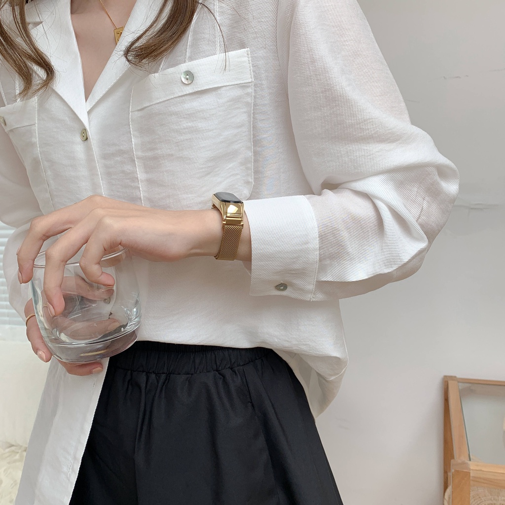 Dây Đeo Thay Thế Chất Liệu Thép Không Gỉ Dạng Mắt Xích Cho Xiaomi Band 3/4/5/6 Watch Mi 3 4