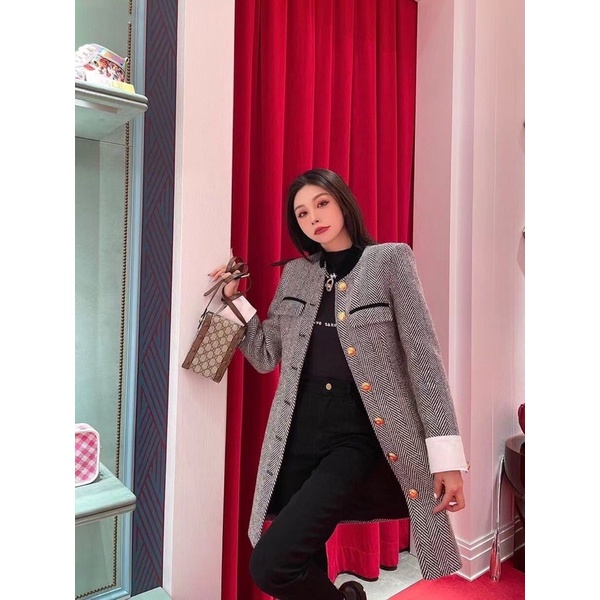 Áo khoác nữ dáng dài thiết kế mới sành điệu thương hiệu Gucci GG/GC cao cấp