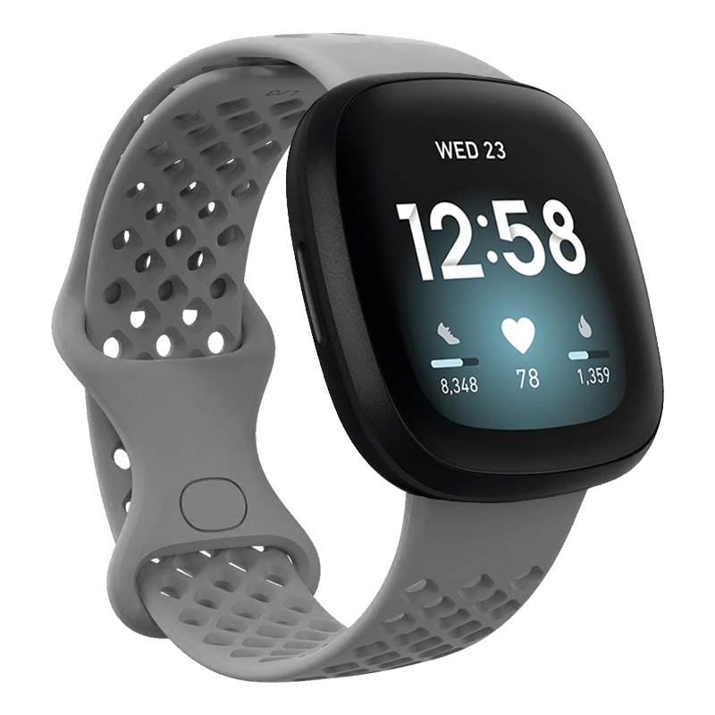 Dây Đeo Thay Thế Chất Liệu Silicon Thiết Kế Nhiều Lỗ Thời Trang Cho Fitbit Versa 3