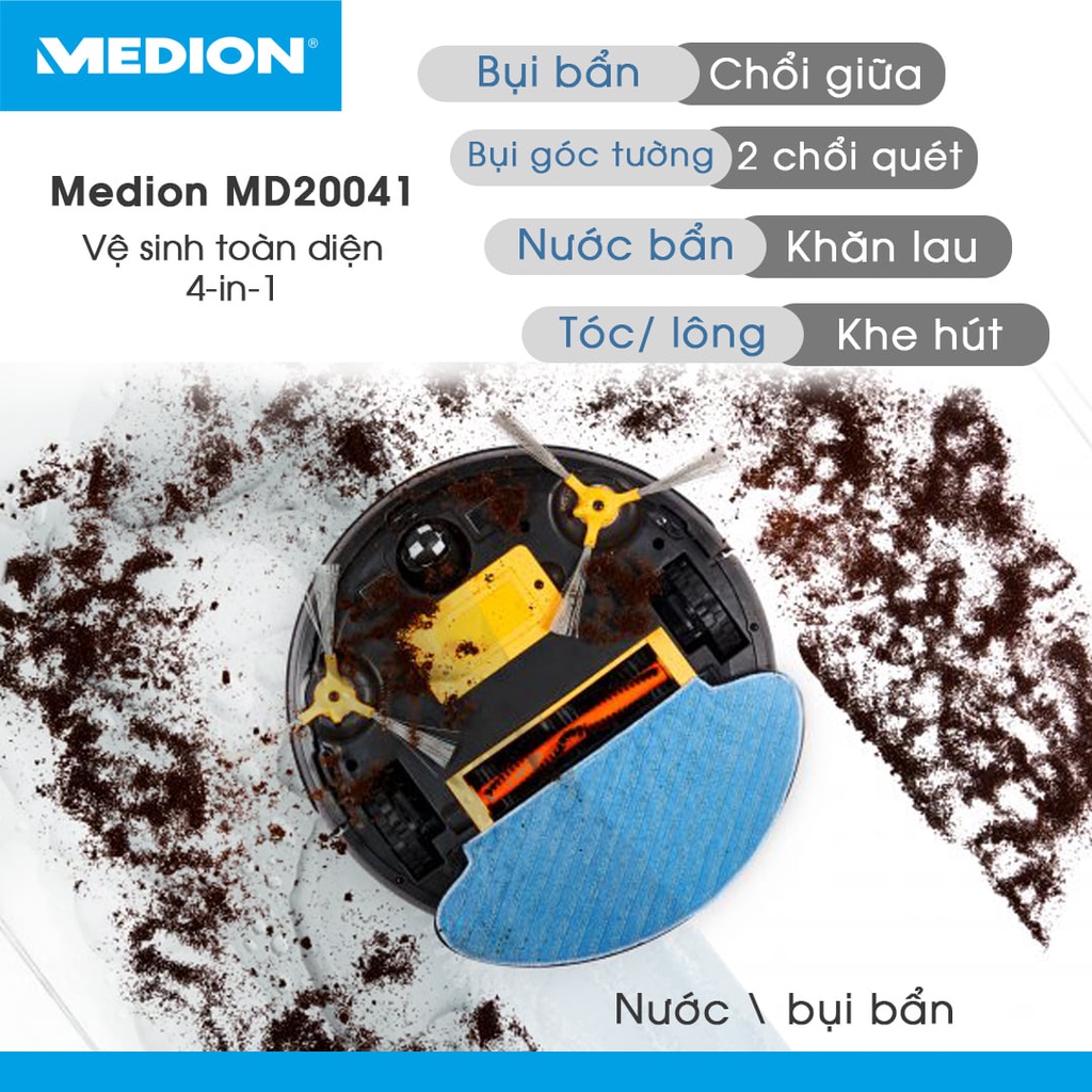 Robot Hút Bụi Lau Nhà công nghệ cao thế hệ mới Medion MD20041