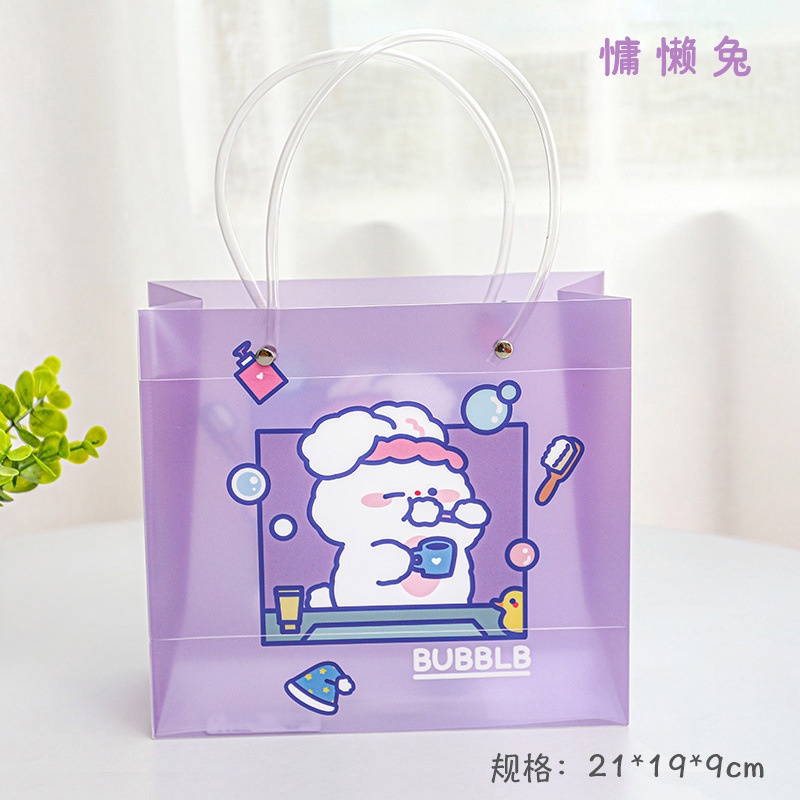 Túi Nhựa Cứng Tote Trong Suốt Chống Thấm Nước Sức Chứa Lớn Đựng Đồ Cá Nhân Bút Tài Liệu Quai Xách D177