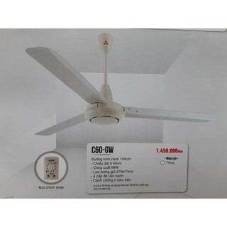 Quạt trần 3 cánh mitsubishi C60-GW