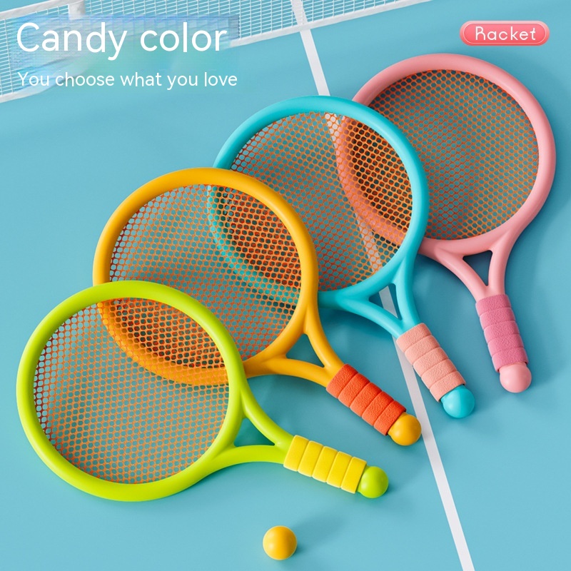 Bộ Vợt Tennis Và 1 Quả Cầu Lông Mềm Mại Kích Thước 17 Inch Dành Cho Bé Chơi Trong Nhà / Ngoài Trời